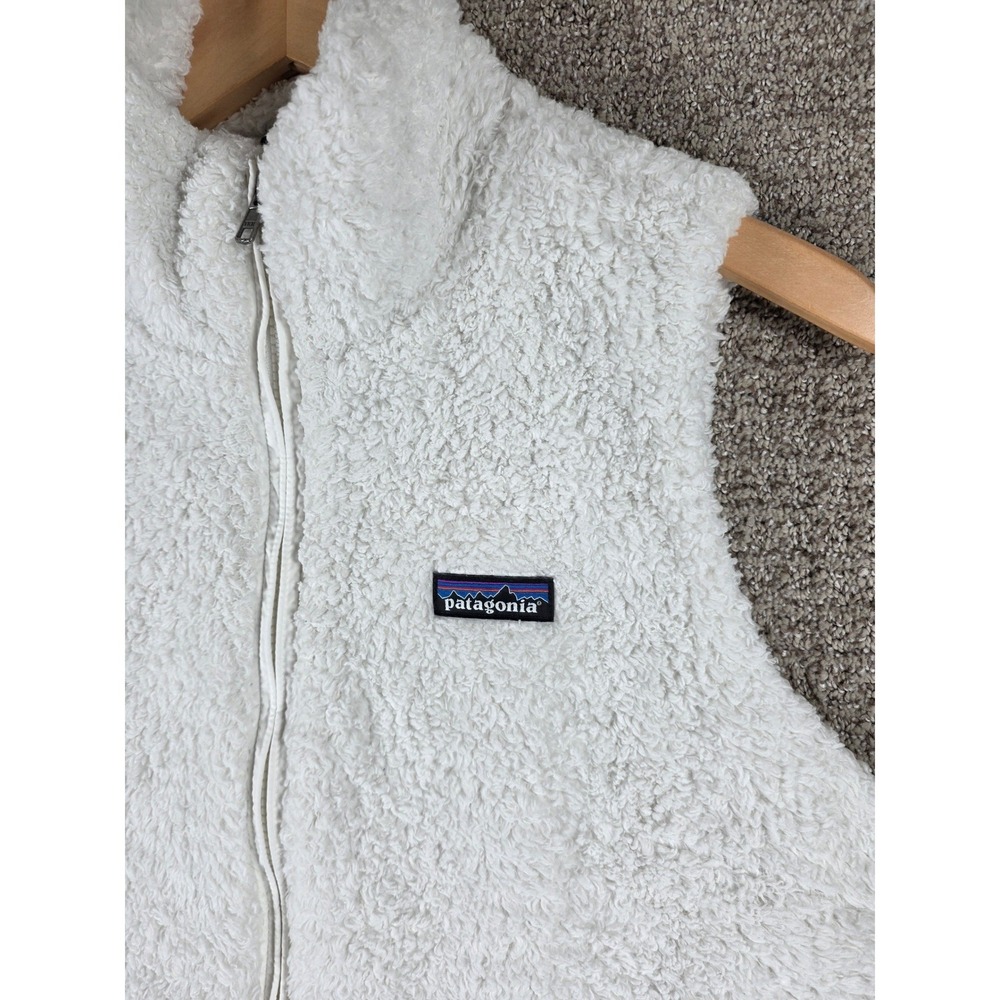 Patagonia Los Gatos Womens Fleece Vest White Full Zip Stand Collar Size‎ Large - Picture 3 of 10